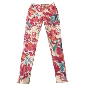 Levi's Womens Legging Jeans White Marble Watercolor Print‎ Size W27 Retro